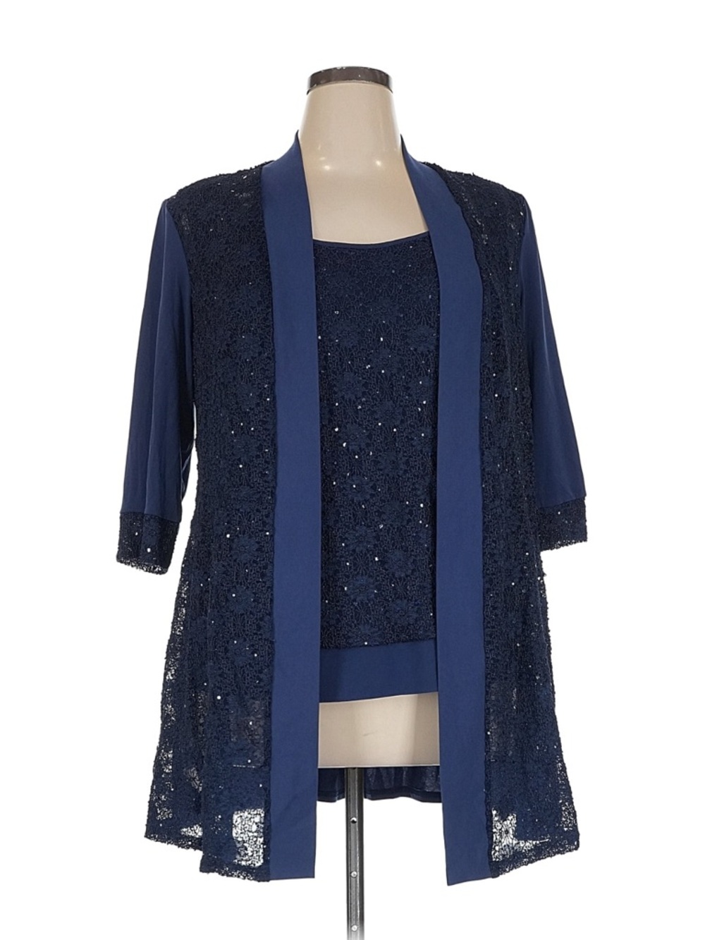 Oleg Cassini Deep Navy Dress Top